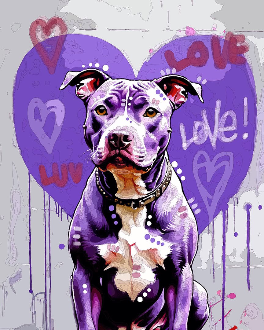 Big Heart Purple Pittie