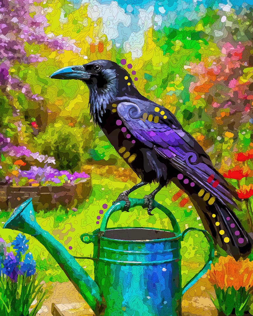 Spring Garden Raven