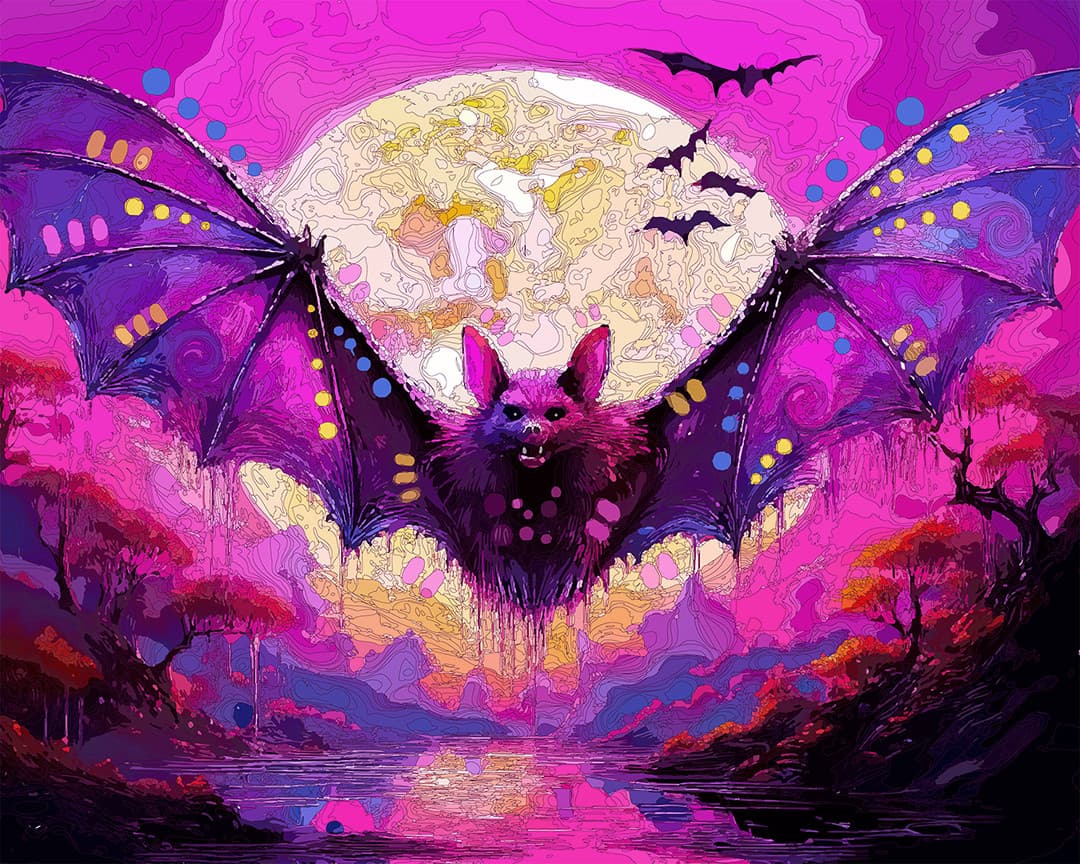 Pink Moon Bat